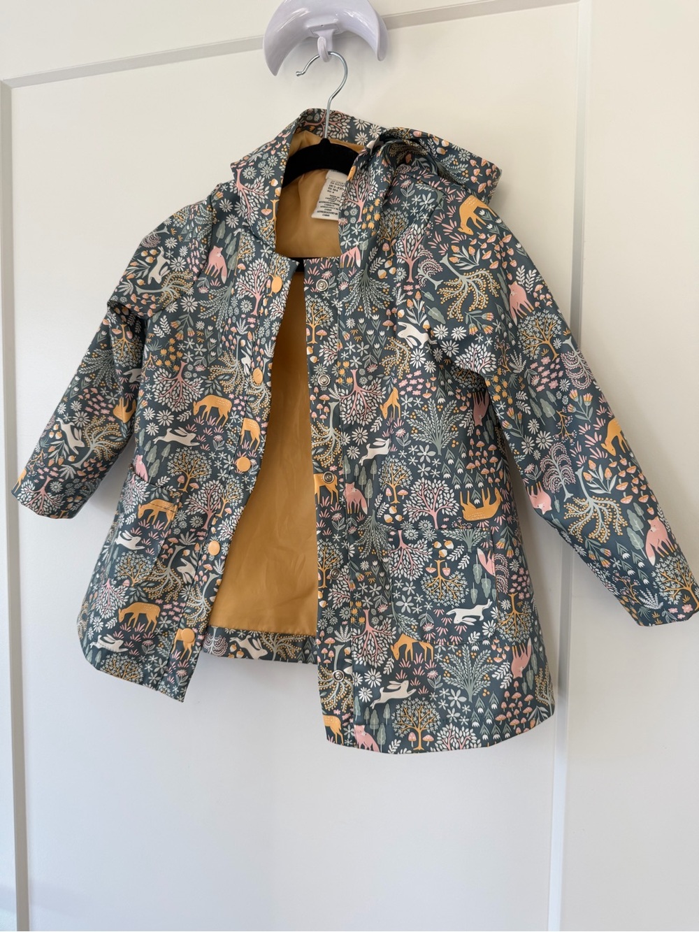 Rachel Zoe Woodland Forest Animals Hooded Raincoat 🌲 3-4